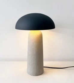 LAMPADA TAV. DELPHINE TONDO GRIGIO H39,5