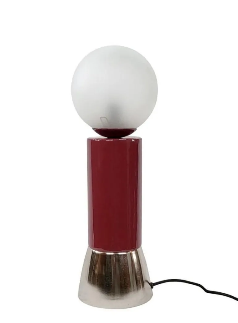LAMPADA TAV. MALTON ROSSO ARGENTO H47