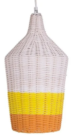 LAMPADARIO SUN RATTAN GIALLO-ARANCIO