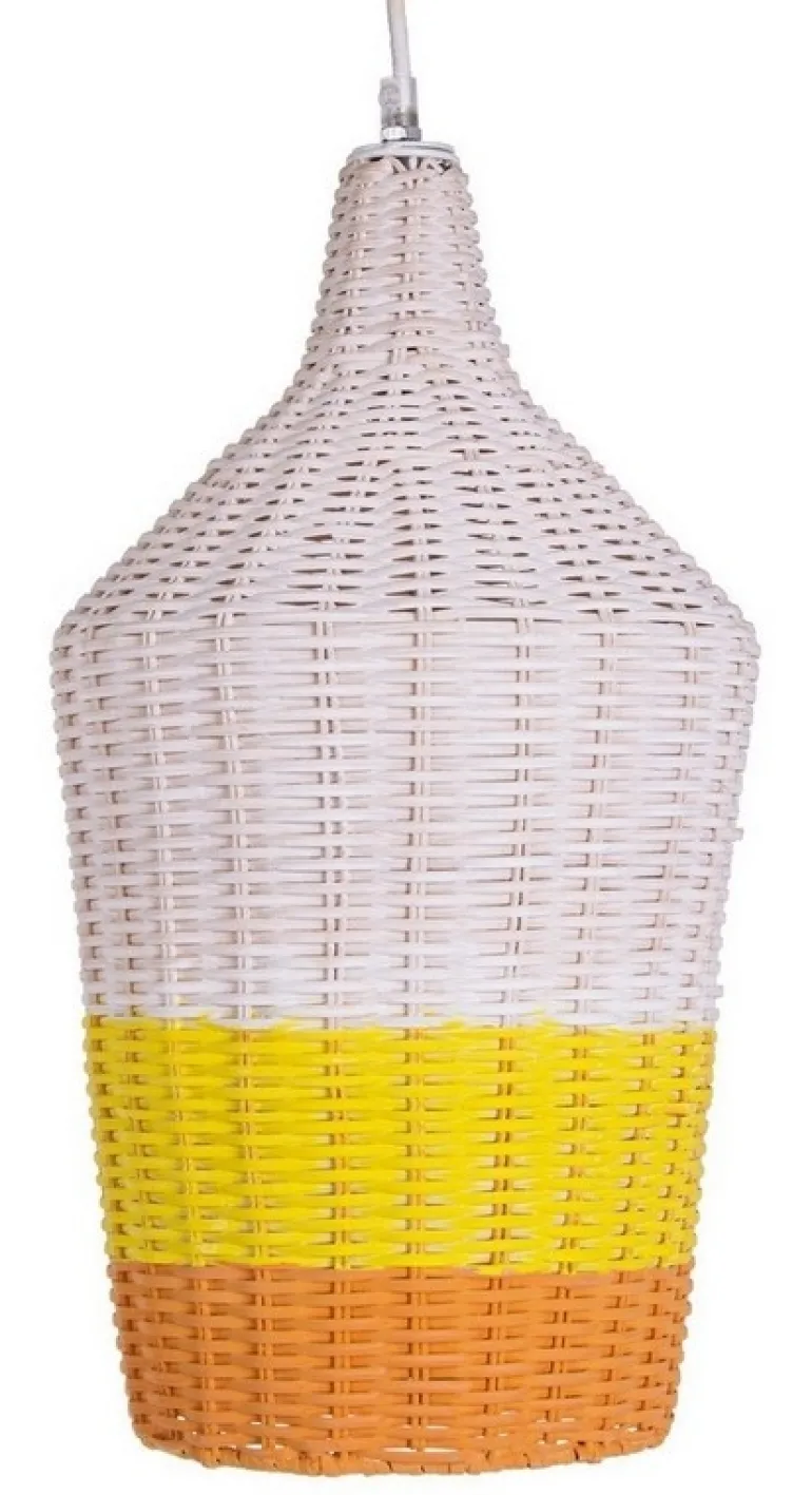 LAMPADARIO SUN RATTAN GIALLO-ARANCIO