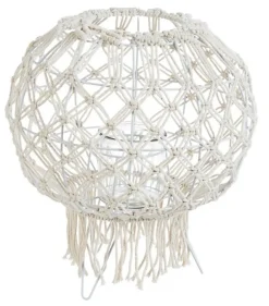 LANTERNA MACRAME BIANCO H38