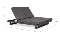 LETTINO DOPPIO IN ALLUMINIO ANTRACITE WG21 - INFINITY