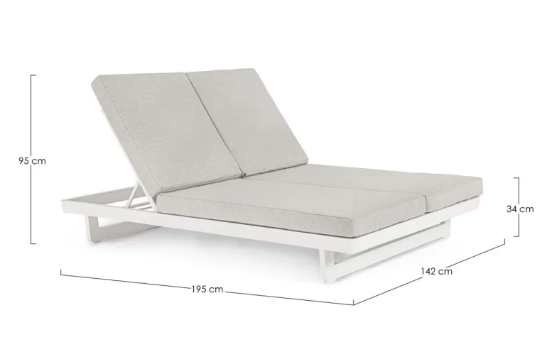 LETTINO DOPPIO IN ALLUMINIO BIANCO WG20 - INFINITY