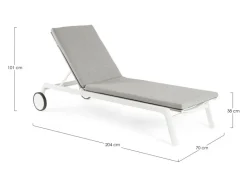 LETTINO IN ALLUMINIO CON RUOTE BIANCO WG20 - JALISCO