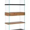 LIBRERIA 2 CASSETTI NERA - LINE WOOD