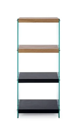 LIBRERIA 4 PIANI NERA - LINE WOOD