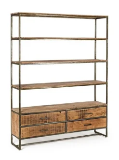 LIBRERIA IN LEGNO 4 CASSETTI - ELMER