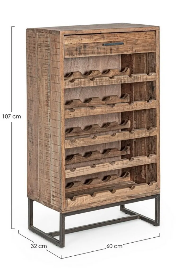 MOBILE PORTABOTTIGLIE IN LEGNO - ELMER