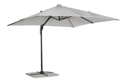 OMBRELLONE BRACCIO CON LED IN ALLUMINIO 3X3 ANTRACITE - INES