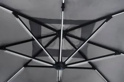 OMBRELLONE BRACCIO CON LED IN ALLUMINIO 3X3 ANTRACITE - INES