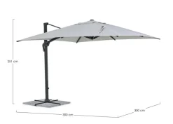 OMBRELLONE BRACCIO IN ALLUMINIO 3X3 ANTRACITE - INES