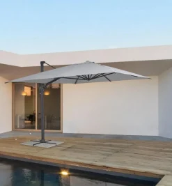 OMBRELLONE BRACCIO IN ALLUMINIO 3X3 ANTRACITE - INES