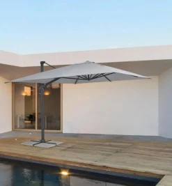 OMBRELLONE BRACCIO IN ALLUMINIO 3X3 ANTRACITE - INES