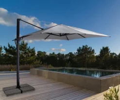 OMBRELLONE BRACCIO IN ALLUMINIO 3X3 ANTRACITE - INES