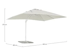 OMBRELLONE BRACCIO IN ALLUMINIO 3X4 BIANCO - EDEN