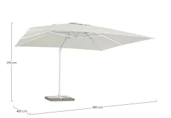 OMBRELLONE BRACCIO IN ALLUMINIO 4X4 BIANCO - EDEN
