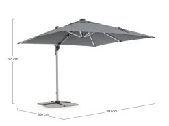 OMBRELLONE BRACCIO IN ALLUMINIO 3X3 ANTRACITE - INES