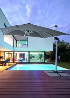 OMBRELLONE BRACCIO IN ALLUMINIO 3X3 ANTRACITE - INES