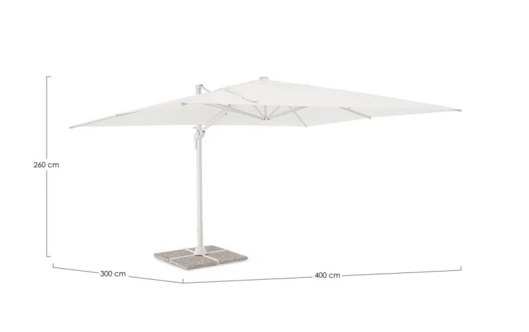 OMBRELLONE BRACCIO VEGA 3X4 BIANCO