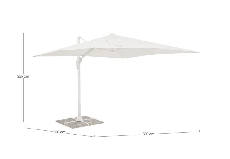 OMBRELLONE BRACCIO VEGA 3X3 BIANCO