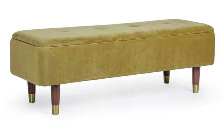 PANCA CONTENITORE IN VELLUTO OLIVE - KIRA