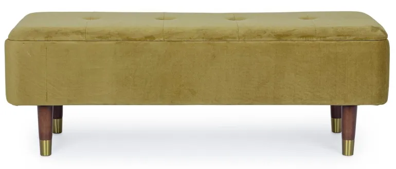 PANCA CONTENITORE IN VELLUTO OLIVE - KIRA
