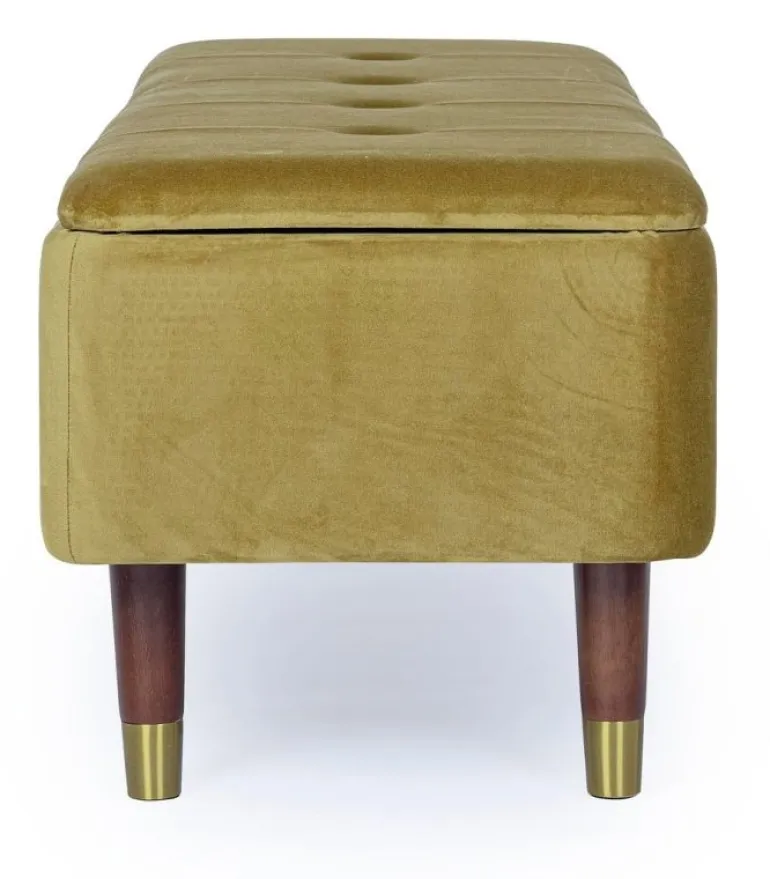 PANCA CONTENITORE IN VELLUTO OLIVE - KIRA