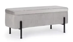 PANCA CONTENITORE IN VELLUTO GRIGIO CHIARO - IRINA