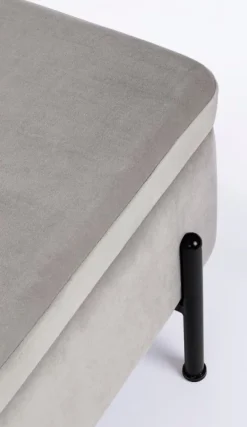 PANCA CONTENITORE IN VELLUTO GRIGIO CHIARO - IRINA