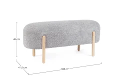 PANCA EFFETTO BOUCLE' GRIGIO CHIARO - DAYLA