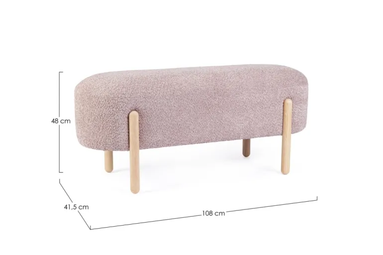 PANCA EFFETTO BOUCLE' ROSA ANTICO - DAYLA