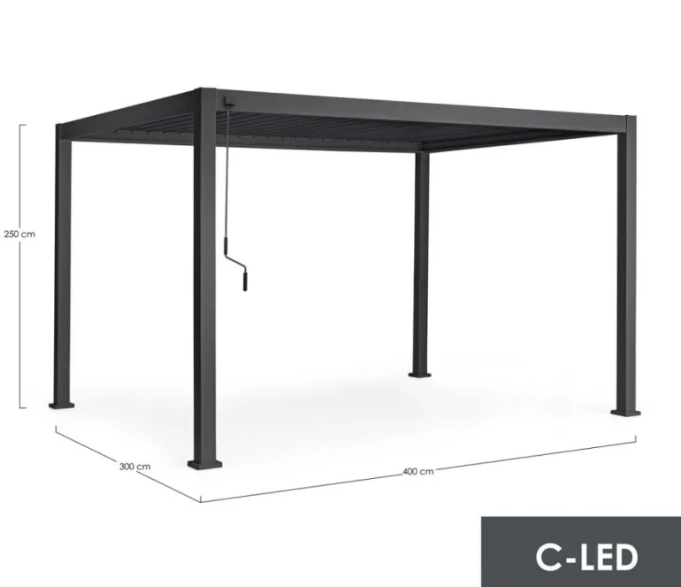 PERGOLA OCEAN 3X4 ANTRACITE C-LED