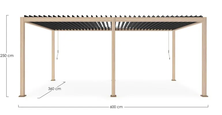 PERGOLA OCEAN 3.6X6 NATURAL-ANTRACITE