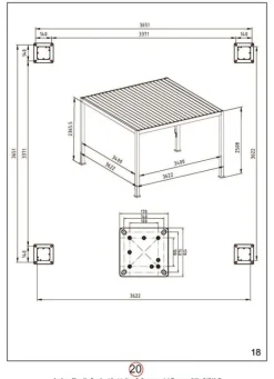 PERGOLA OCEAN 3.6X3.6 NATURAL-ANTRACITE
