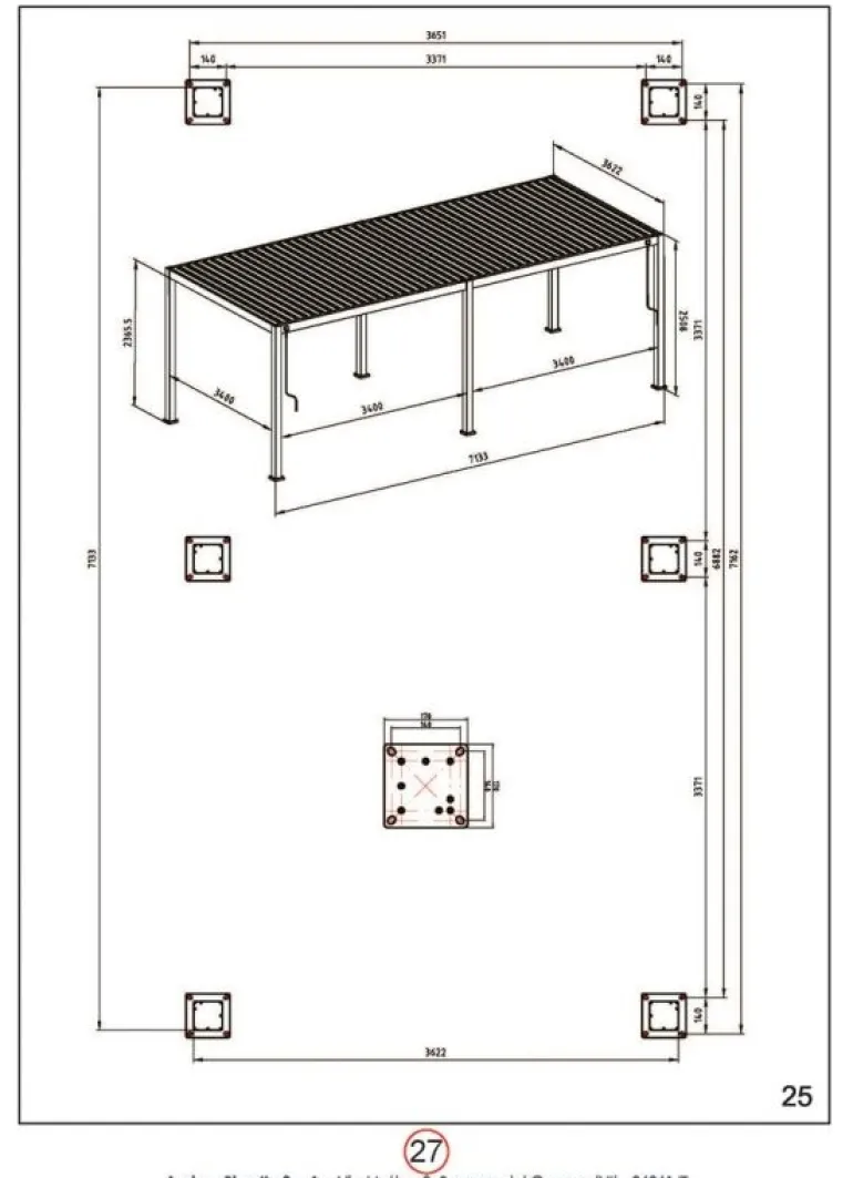 PERGOLA OCEAN 3.6X7.2 SETA