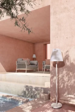 PIANTANA SOLAR LED SPEAKER PE BIANC H150