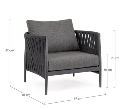 POLTRONA ANTRACITE WG21 - JACINTA