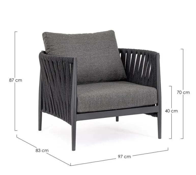 POLTRONA ANTRACITE WG21 - JACINTA
