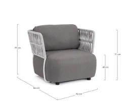 POLTRONA BIANCO/GRIGIO - PALMER