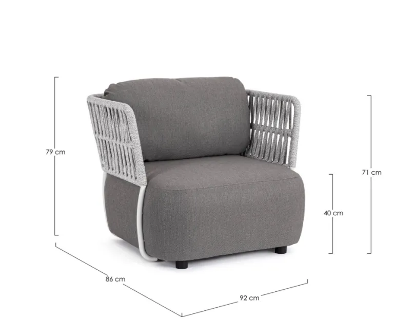 POLTRONA BIANCO/GRIGIO - PALMER