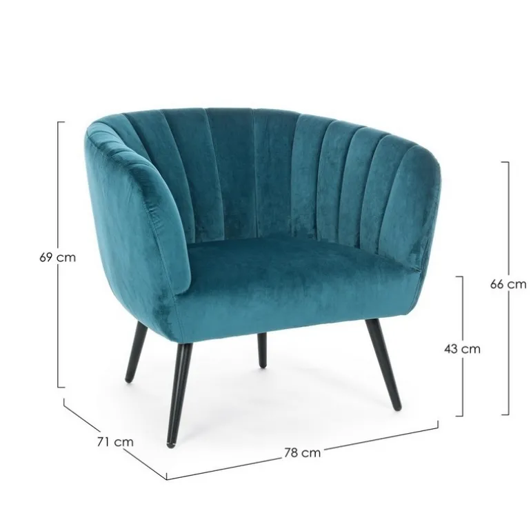 POLTRONA BLU PAVONE - AVRIL