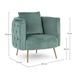 POLTRONA BLU TURCHESE - TENBURY