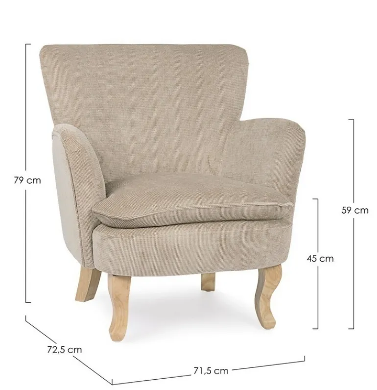 POLTRONA COLOR TORTORA - CHENILLE