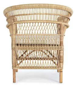 POLTRONA CON CUSCINO IN FIBRE NATURALI - JOSEFINA