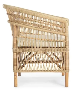 POLTRONA CON CUSCINO IN FIBRE NATURALI - JOSEFINA