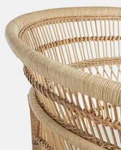 POLTRONA CON CUSCINO IN FIBRE NATURALI - JOSEFINA