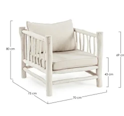 POLTRONA CON CUSCINO IN TEAK - SAHEL