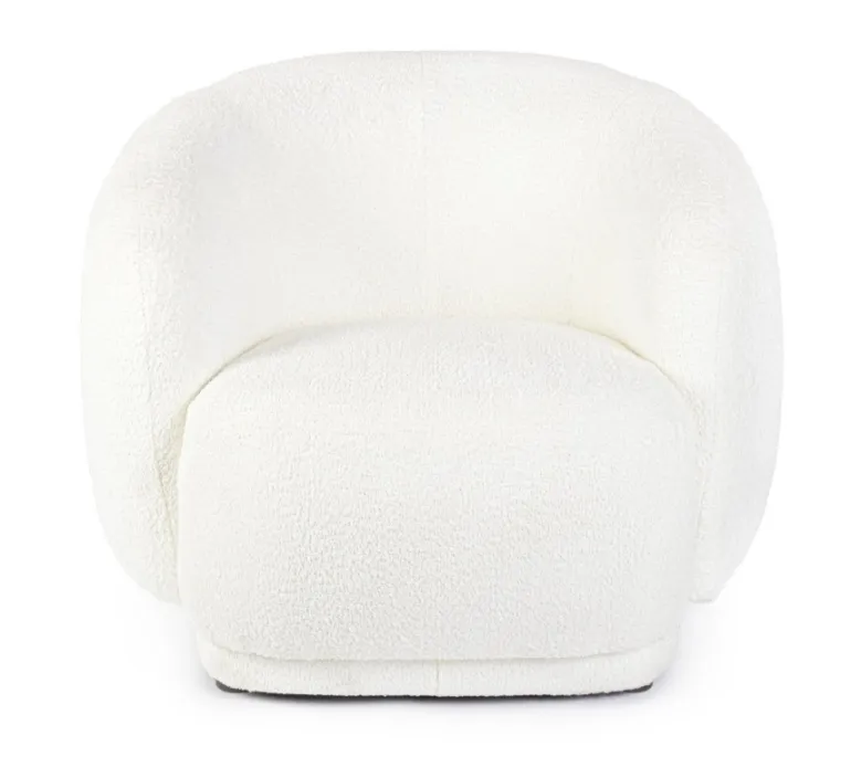 POLTRONA EFFETTO BOUCLE' BIANCO - TECLA