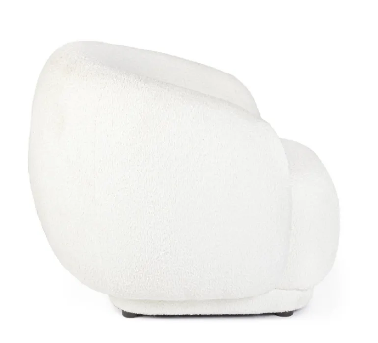 POLTRONA EFFETTO BOUCLE' BIANCO - TECLA