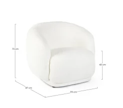 POLTRONA EFFETTO BOUCLE' BIANCO - TECLA